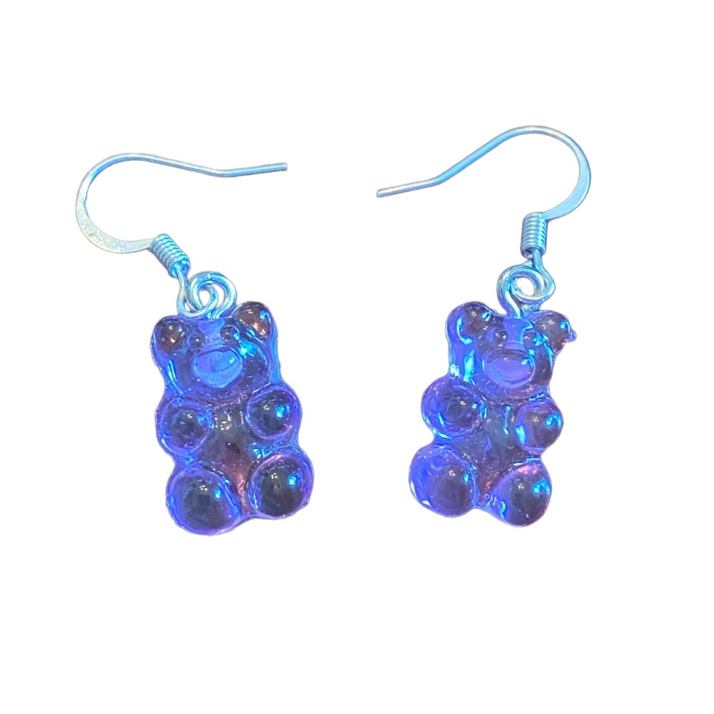 4/$20!! Purple Gummy Bear Drop Earrings